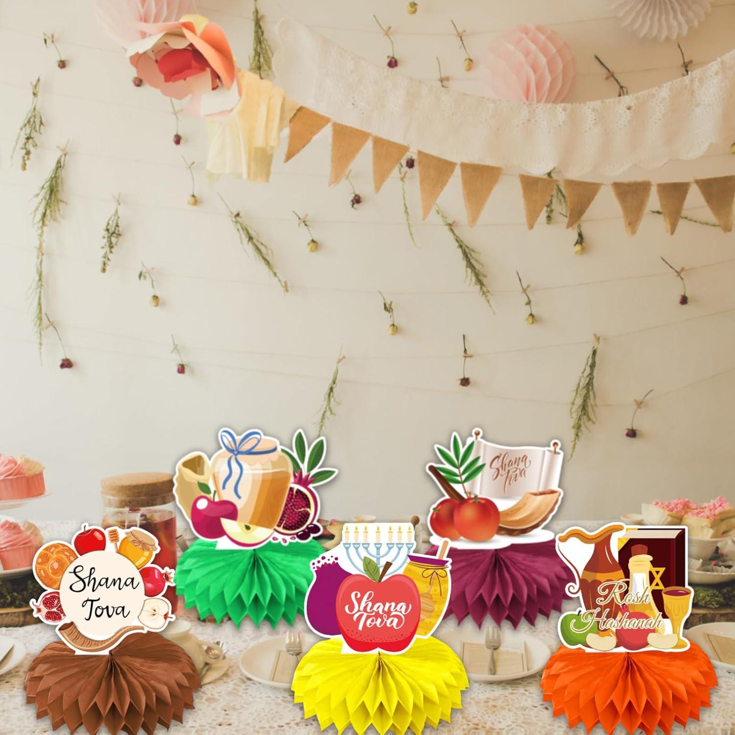 Rosh Hashanah Honeycomb Centerpieces, Shana Tova Table Toppers, Jewish New Year Decorations