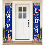 Happy Labor Day Patriotic Door Banner, American Flag Porch Sign
