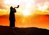 Rosh Hashanah Shofar Backdrop, Jewish New Year Photo Background, Religious Celebration Decor