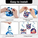 26pc Labor Day Decorations Set, Red White Blue Banner Swirls Patriotic Party Decor