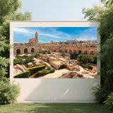 Jerusalem Cityscape Backdrop, Western Wall Jewish Party Decor (70.8 x 43.3 Inch)
