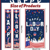 Happy Labor Day Patriotic Door Cover Banner, Porch Sign Decorations