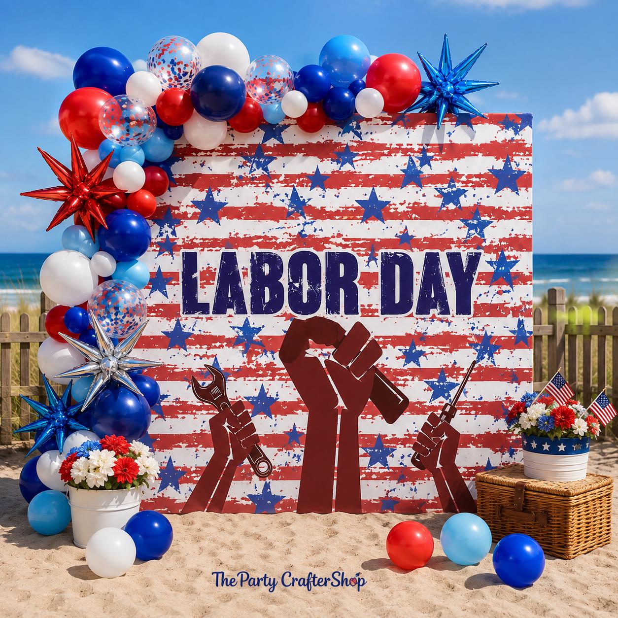 Labor Day Balloon Arch Kit, Red White Blue Patriotic Party Decor, Photo Booth Backdrop