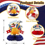Patriotic Labor Day Centerpieces, Worker Tools, Red White Blue Decorations
