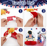Patriotic Labor Day Centerpieces, Worker Tools, Red White Blue Decorations
