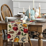 Pomegranate Rosh Hashanah Table Runner, Jewish New Year Dining Decor