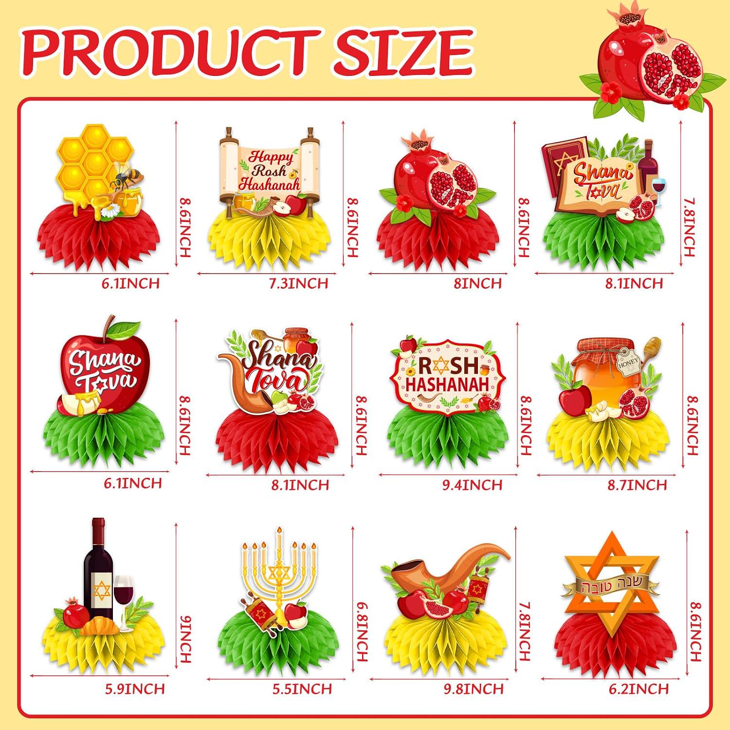 Rosh Hashanah Honeycomb Centerpieces, Jewish New Year Table Decorations, Shana Tova Party Supplies