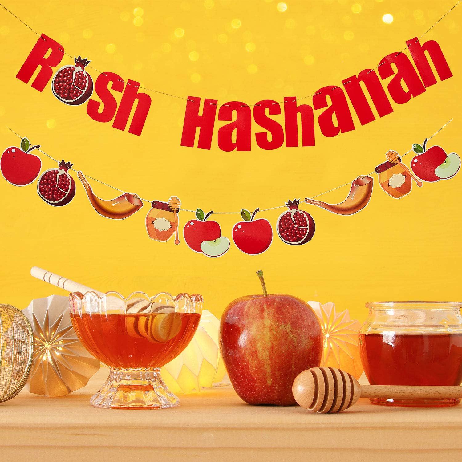 Shana Tova Rosh Hashanah Banner Garland, Jewish New Year Party Decorations