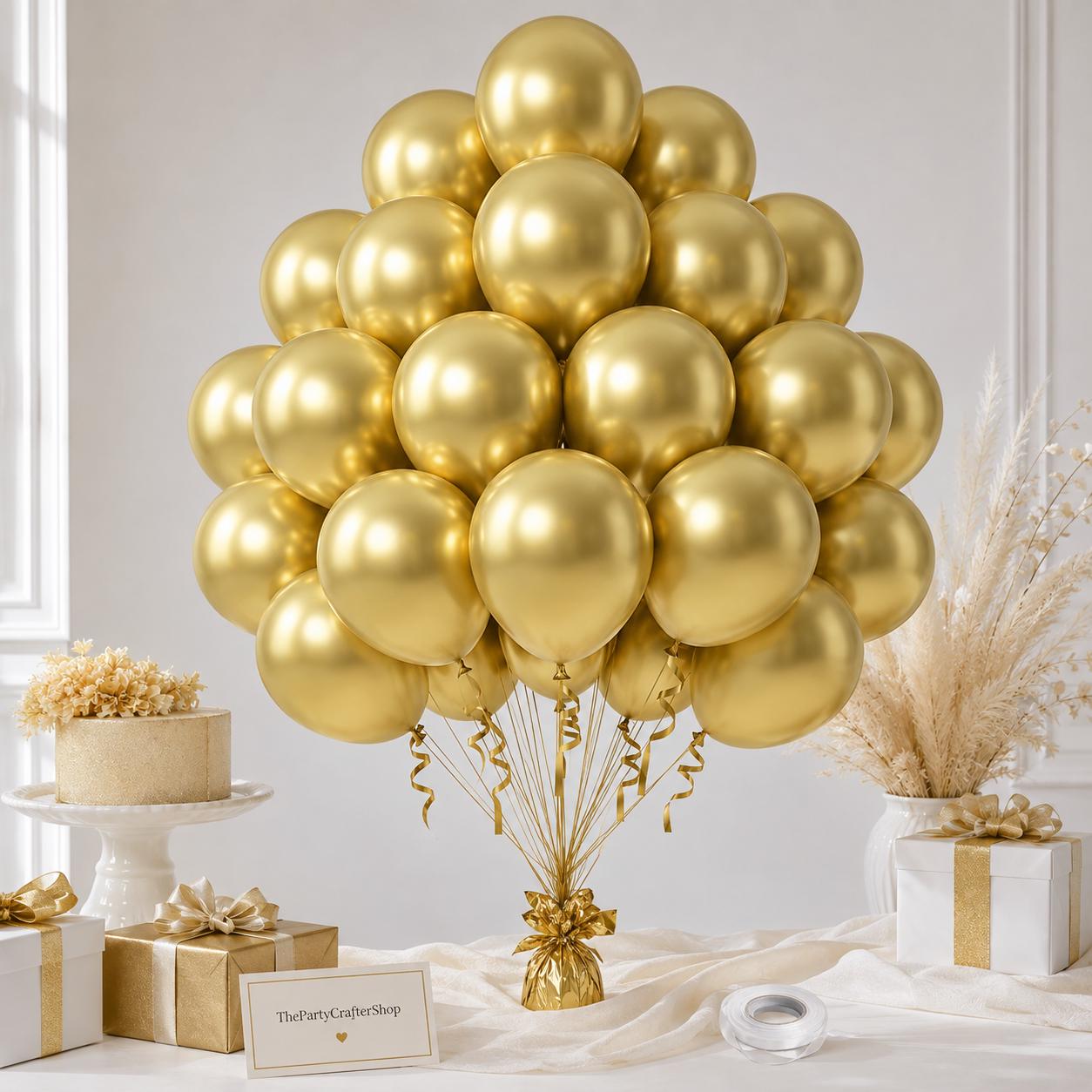 Matte Gold Latex Balloons, 12 Inch Party Decor (50 Count)