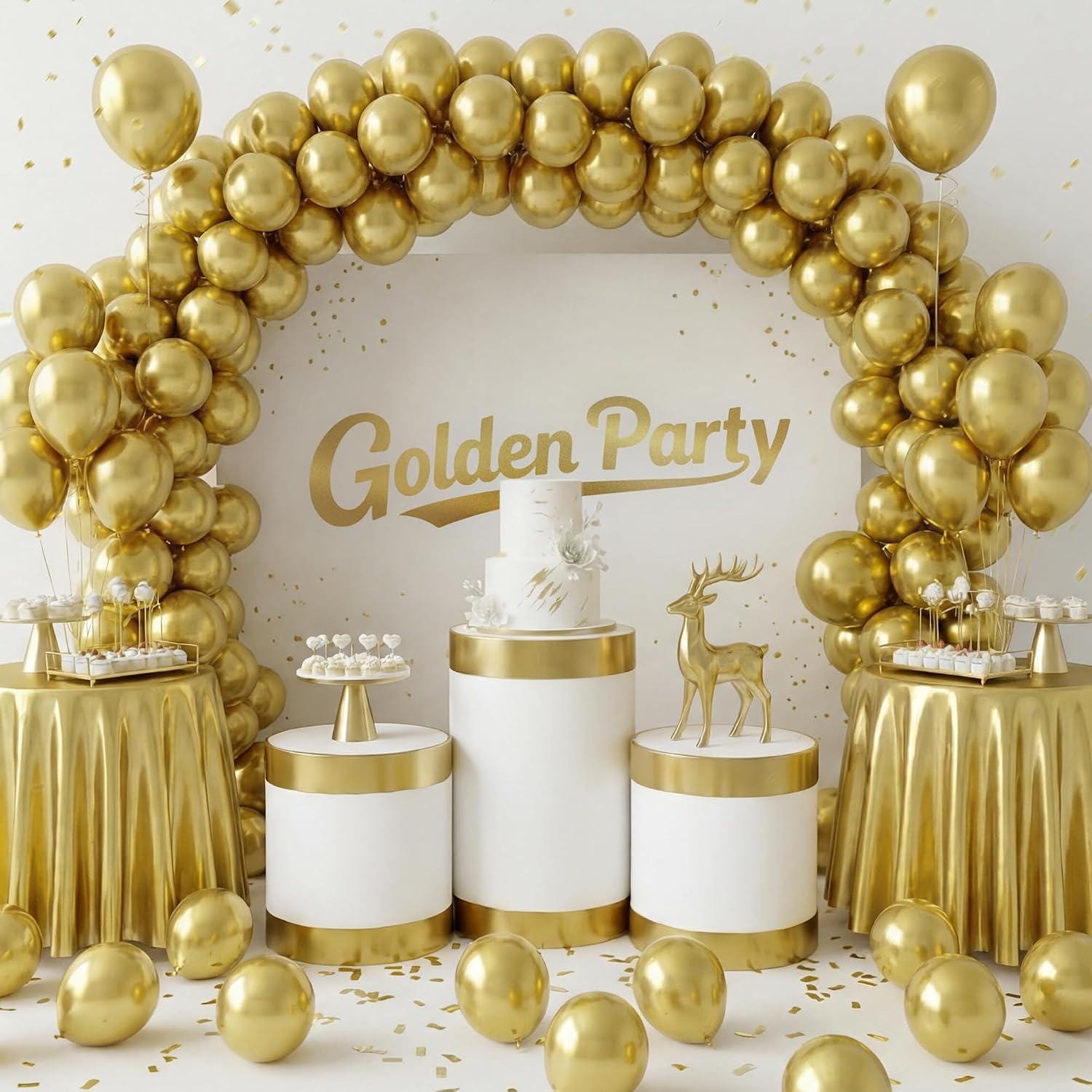Matte Gold Latex Balloons, 12 Inch Party Decor (50 Count)