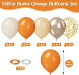 50pc Orange Gold Confetti Balloons, Fall Baby Shower Birthday Decor