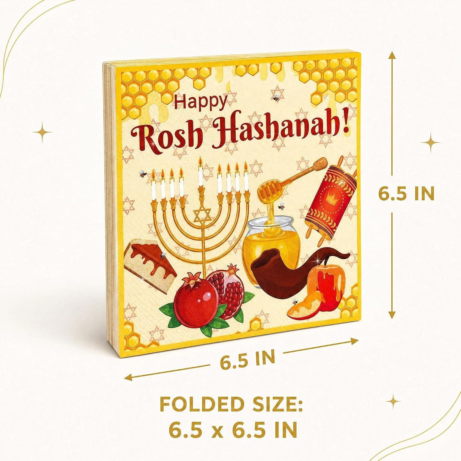 Rosh Hashanah Party Napkins, 96-Piece Jewish Holiday Table Decorations