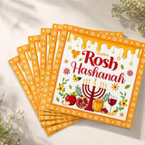 Rosh Hashanah Paper Napkins, 96 Count, Jewish New Year Party Supplies (6.3 Inch)