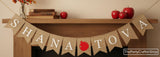 Burlap Shana Tova Banner, Rosh Hashanah Pomegranate Garland, Jewish New Year Party Decoration