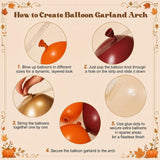Burgundy Fall Balloon Arch Kit, 124pc Burnt Orange Gold Nude Balloon Garland for Thanksgiving Harvest Baby Shower Wedding Decor