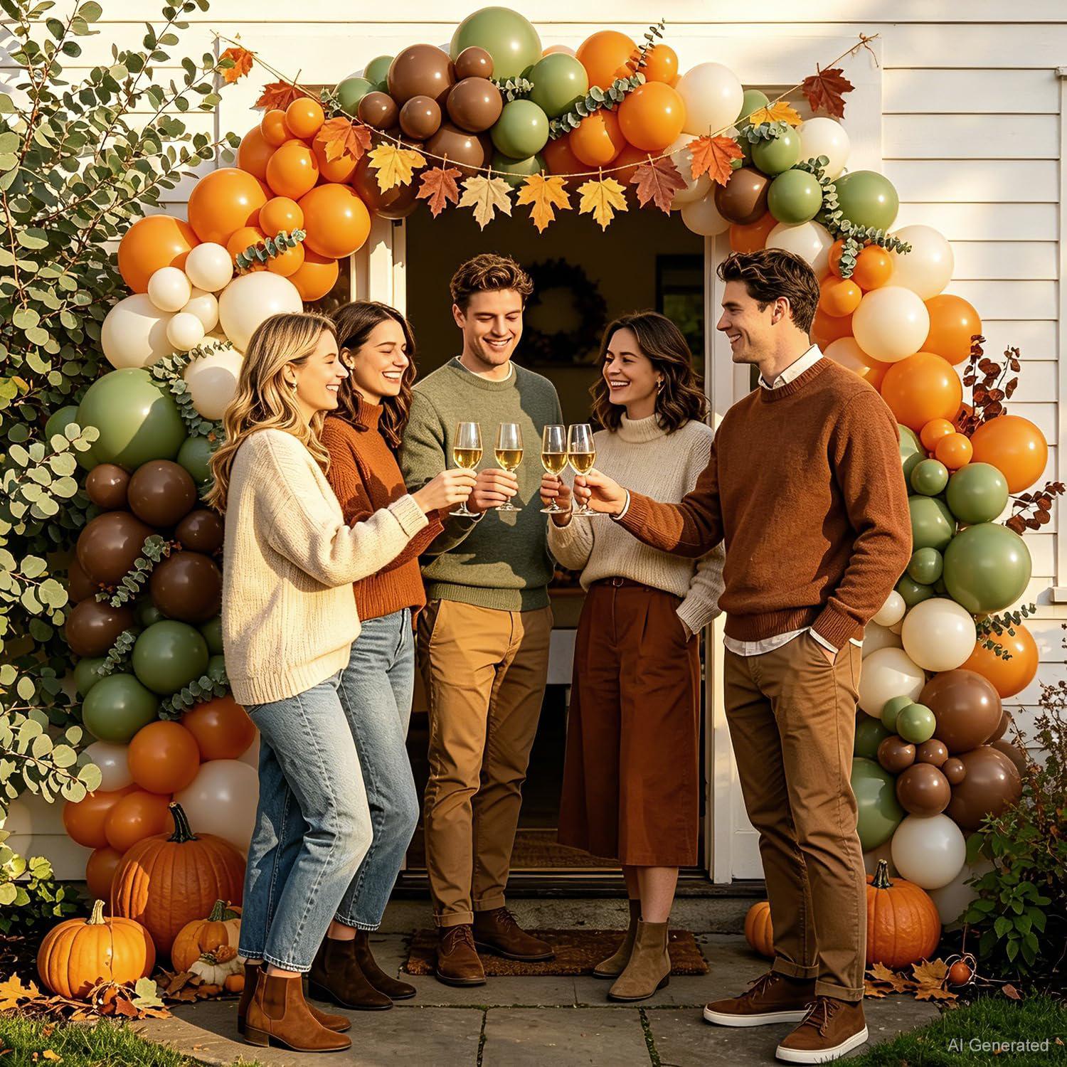 Fall Balloon Arch Kit, Autumn Harvest Sage Green Brown Garland, Thanksgiving Baby Shower Decor