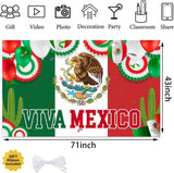 Viva Mexico Banner Backdrop, Mexican Independence Day Decorations, Dia de Mexico Fiesta Party Decor