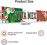 Viva Mexico Banner, Mexican Independence Day Party Decoration, Polyester Sign