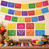 Mexican Party Banner 2 Packs 36FT, Papel Picado Fiesta Decorations,  Birthday Party Decor