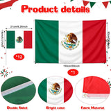 Mexico Flag Decoration Set, Banner, Handheld Flags, Polyester Fabric, Cultural Display