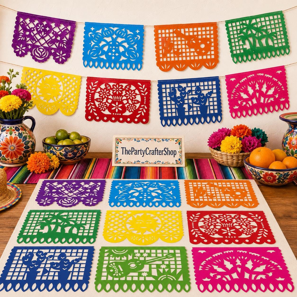 Mexican Independence Day Banner 18FT, Papel Picado Fiesta Garland, party Decorations