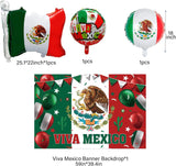 Mexican Independence Day Balloon Garland Kit, Viva Mexico Backdrop, Foil Balloons (105+3)