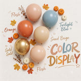 Little Pumpkin Baby Shower Balloon Arch Kit, Dusty Blue Burnt Orange Gold Balloons
