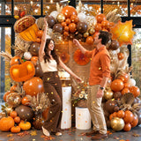 Fall Balloon Arch Kit, Orange Brown Ivory Gold Garland, Autumn Harvest Party Decor