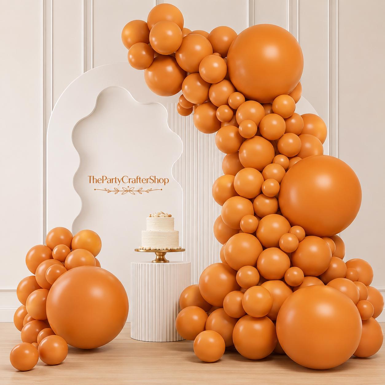 Burnt Orange Balloon Garland Arch Kit, Terracotta Latex Balloons, Fall Party Decorations
