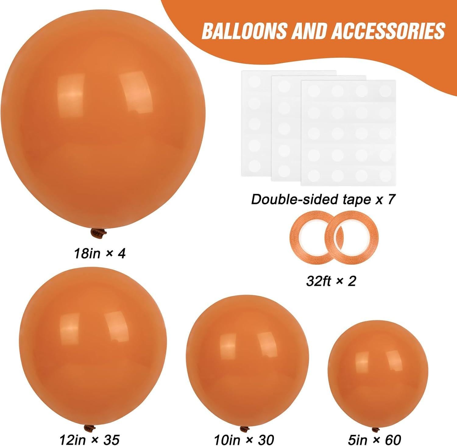 Burnt Orange Balloon Garland Arch Kit, Terracotta Latex Balloons, Fall Party Decorations