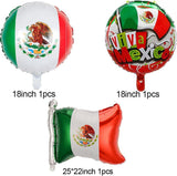Mexico Independence Day Balloons, 45-Piece Fiesta Decorations (Dia de la Independencia)