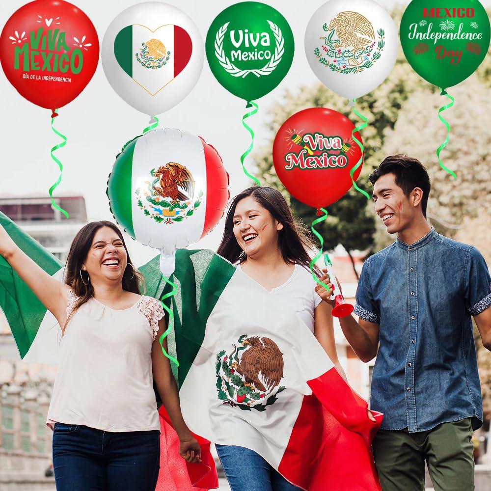 Mexico Independence Day Balloons, 45-Piece Fiesta Decorations (Dia de la Independencia)
