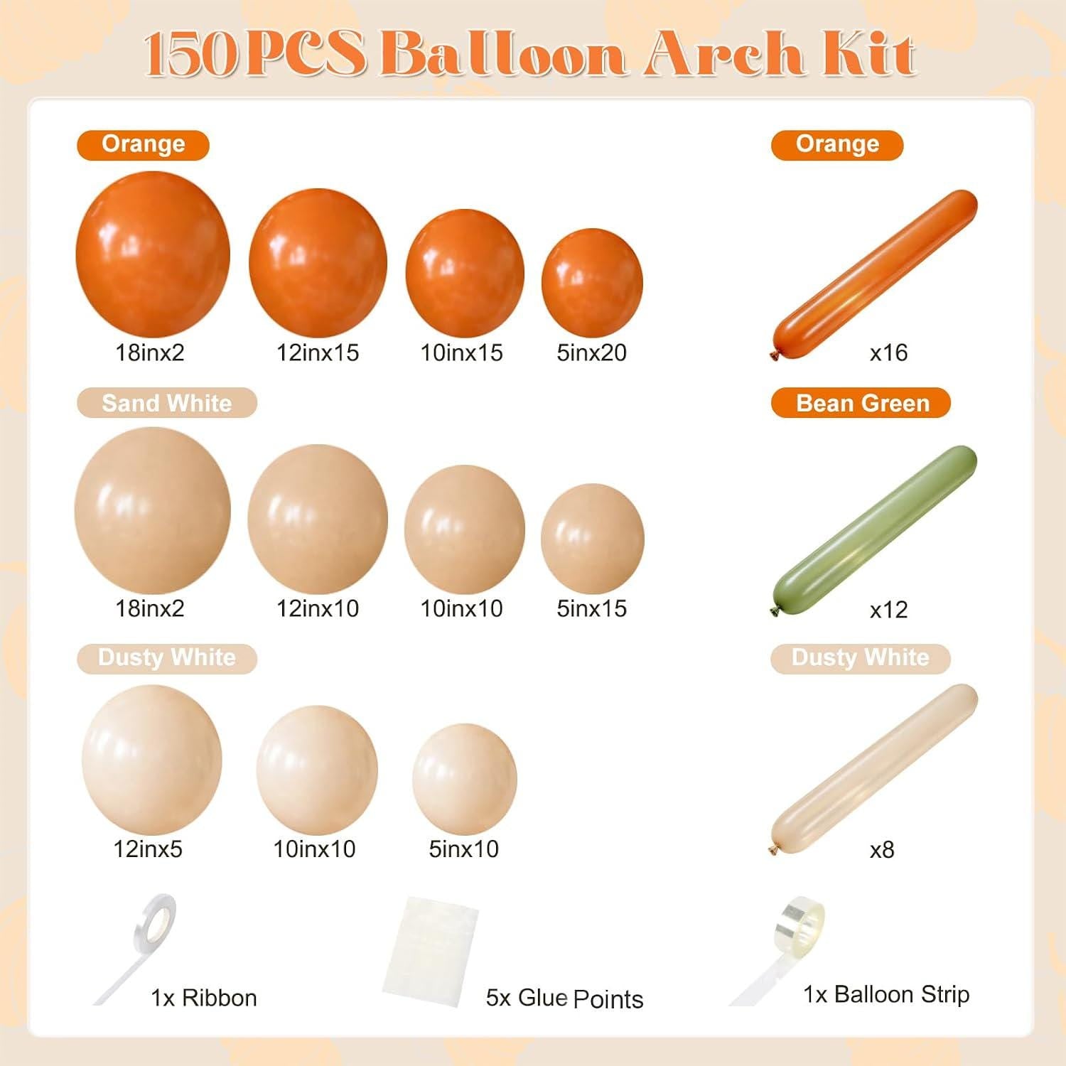 Fall Pumpkin Balloon Arch Kit, Orange Sand White Balloon Garland, Little Pumpkin Baby Shower Thanksgiving Halloween Birthday Wedding Decor