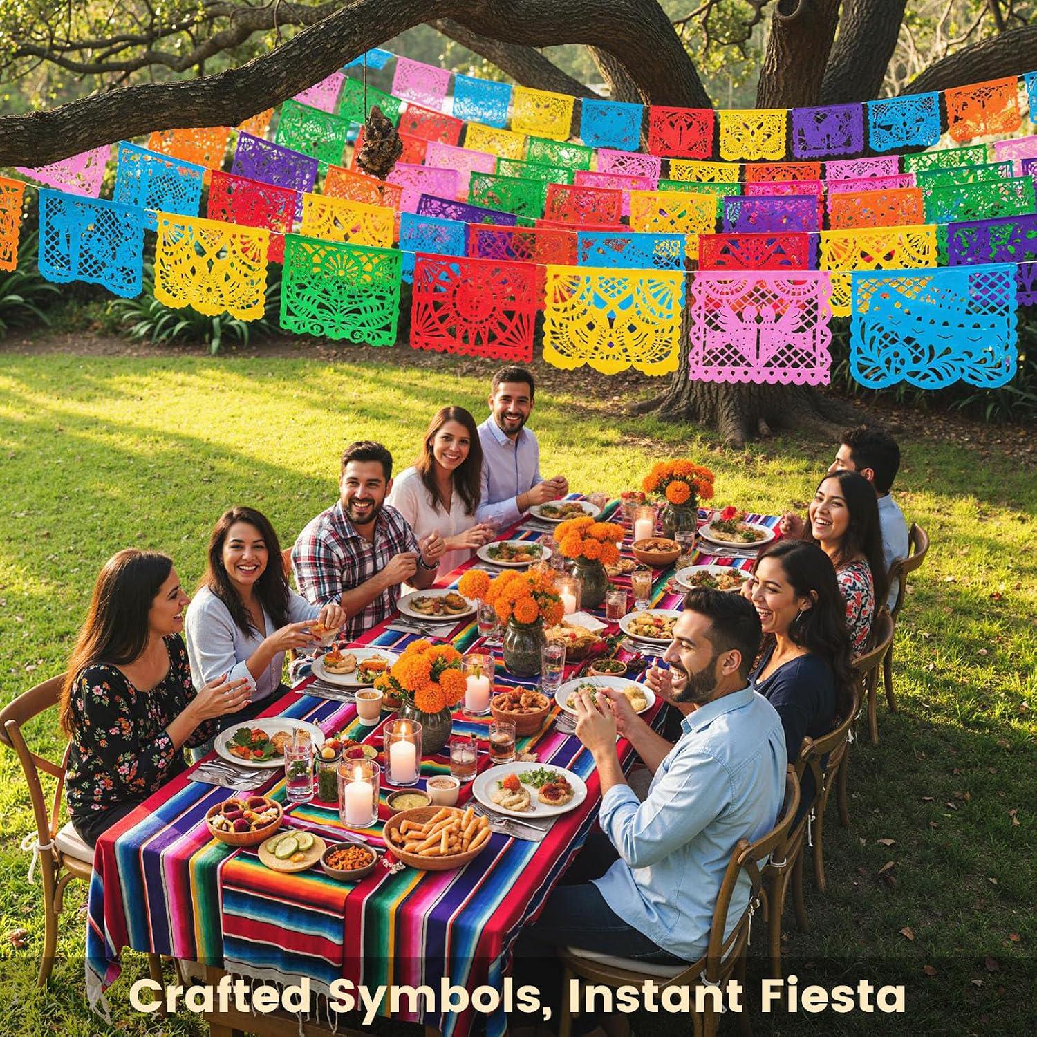 Papel Picado Banner 18FT, Mexican Fiesta Party Decorations, Birthday Decor