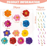 Mexican Fiesta Hanging Swirls, Floral Party Decorations, Birthday Banner Decor