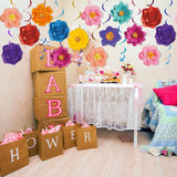 Mexican Fiesta Hanging Swirls, Floral Party Decorations, Birthday Banner Decor