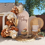 60PCS Burnt Orange Copper Fall Balloons, Retro Brown Sand White Balloon Garland, Thanksgiving Harvest Baby Shower Wedding Birthday Decor