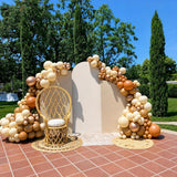 60PCS Burnt Orange Copper Fall Balloons, Retro Brown Sand White Balloon Garland, Thanksgiving Harvest Baby Shower Wedding Birthday Decor
