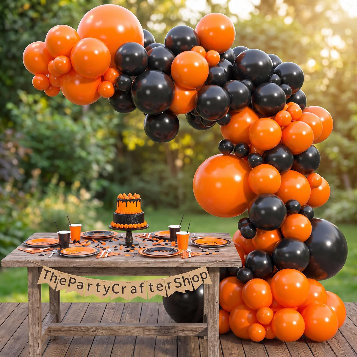 110PCS Orange Black Balloon Arch Kit, Balloon Garland, Graduation Birthday Autumn Fall Party Decorations
