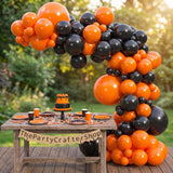 110PCS Orange Black Balloon Arch Kit, Balloon Garland, Graduation Birthday Autumn Fall Party Decorations