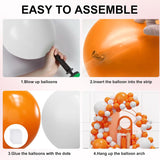 134PCS Orange White Balloon Arch Kit, Thanksgiving Balloon Garland, Birthday Graduation Baby Shower Party Decorations