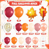 164PCS Fall Balloon Garland Arch Kit, Orange Yellow White Sand Heliotrope Balloons, Little Pumpkin Thanksgiving Baby Shower Decor