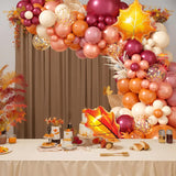 164PCS Fall Balloon Garland Arch Kit, Orange Yellow White Sand Heliotrope Balloons, Little Pumpkin Thanksgiving Baby Shower Decor