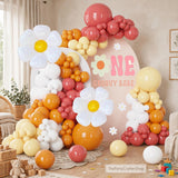 Daisy Balloon Arch Kit, Retro Burnt Orange Boho Garland, Groovy Flower Sunshine Citrus Baby Shower Summer Autumn Party Decor