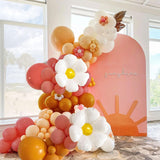Daisy Balloon Arch Kit, Retro Burnt Orange Boho Garland, Groovy Flower Sunshine Citrus Baby Shower Summer Autumn Party Decor