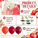 159PCS Apple of Our Eye Baby Shower Decor, Red Burgundy Balloon Arch Kit with Backdrop, First Birthday Fall Harvest Party Decor