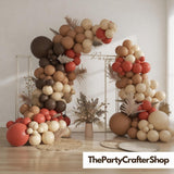 160PCS Boho Orange Brown Nude Balloon Arch Kit, Dusty Orange Dark Brown Tan Garland, Baby Shower Bridal Wedding Birthday Decor