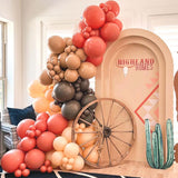 160PCS Boho Orange Brown Nude Balloon Arch Kit, Dusty Orange Dark Brown Tan Garland, Baby Shower Bridal Wedding Birthday Decor