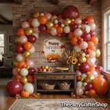 Thanksgiving Balloon Arch Kit, Orange Burgundy Yellow Rose Gold Balloon Garland, Fall Baby Shower Wedding Anniversary Party Decor