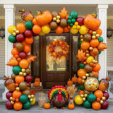 121PCS Fall Balloon Garland Arch Kit, Burnt Orange Maroon Green Gold Balloons, Little Pumpkin Thanksgiving Friendsgiving Baby Shower Decor